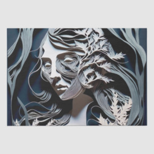 Modern Blue Fairy tale Futuristic Woman Seidenpapier