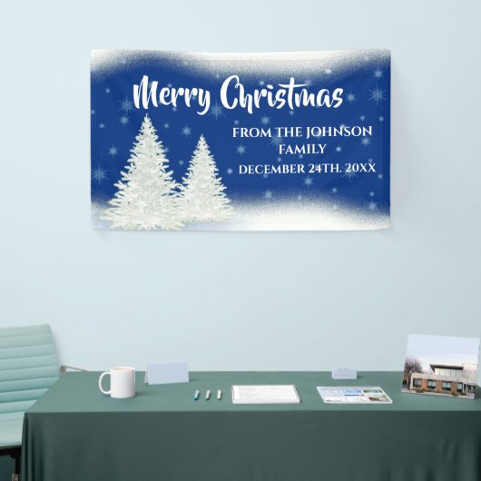 Modern Blue Fir Tree Weihnachten  Banner (Messeveranstaltung)
