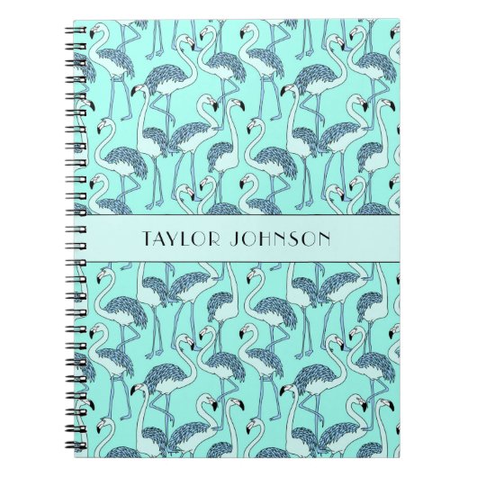 Modern Blue Flamingos Muster Notizblock (Vorderseite)