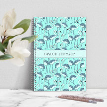 Modern Blue Flamingos Muster