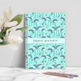 Modern Blue Flamingos Muster Notizblock