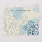 Modern Blue Floral Abstrakt Wedding SAve the Date (Rückseite)