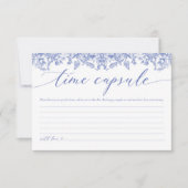 Modern Blue Floral Brautparty Time Kapselkarte Einladung (Vorderseite)