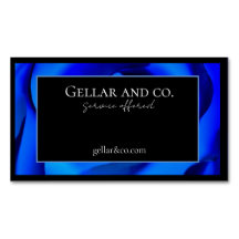 Modern Blue Floral Business Card Magnet