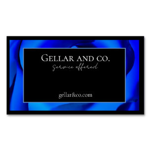 Modern Blue Floral Business Card Magnet
