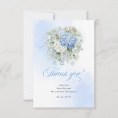 Modern Blue Floral Eucalyptus Wedding thank you ca RSVP Karte (Vorderseite)