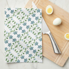 Modern Blue Floral Geschirrtuch