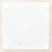 Modern Blue Floral Lotus Mandala Glasuntersetzer (Rückseite)