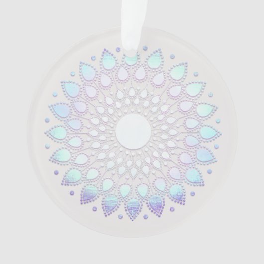 Modern Blue Floral Lotus Mandala Ornament (Vorderseite)
