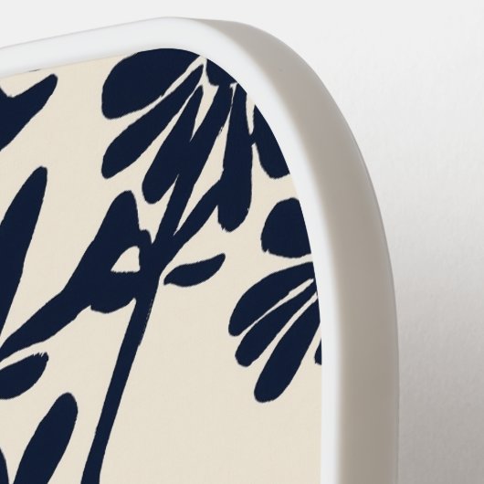 Modern Blue Floral Painting Custom Name Pickleball Schläger (Linke Seite)