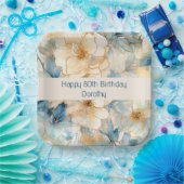 Modern Blue Floral Pappteller (Party)