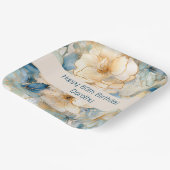 Modern Blue Floral Pappteller (Gewinkelt)