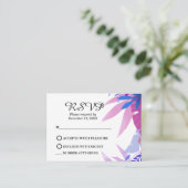 Modern Blue Floral Pink Aquarell UAWG Tropisch Begleitkarte (Stehend Vorderseite)