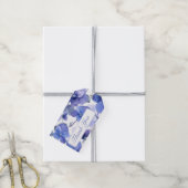 Modern Blue Floral Vielen Dank Geschenkanhänger (Mit Garn)