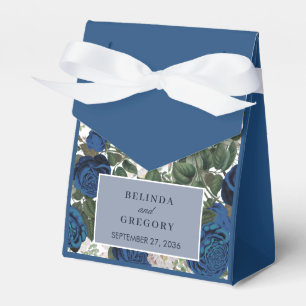 Modern Blue Floral Watercolor Geschenkschachtel