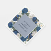Modern Blue Floral Watercolor Serviette (Ecke)
