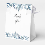 modern blue floral wedding favor box geschenkschachtel (Rückseite)