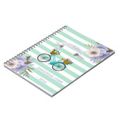 Modern Blue Flowers Bicycle Notebook Notizblock (Linke Seite)