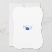 Modern Blue Flowers Bridal Tee Party Einladung (Rückseite)