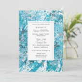 Modern Blue Forest Bridal Dusche Einladung (Stehend Vorderseite)
