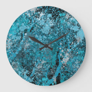 Modern Blue Forest Large Clock Große Wanduhr
