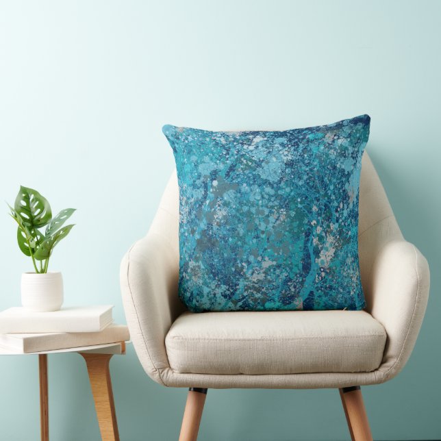 Modern Blue Forest Throw Kissen (Stuhl )
