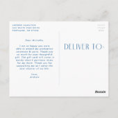 Modern Blue Foto Abschluss Vielen Dank Postkarte (Rückseite)