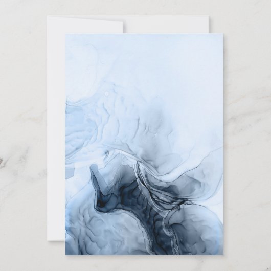 Modern Blue Foto Flat Save the Date Card (Rückseite)