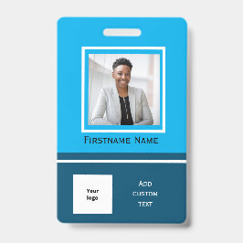 Modern Blue Foto Mitarbeiter Abzeichen ID Mitarbei Ausweis