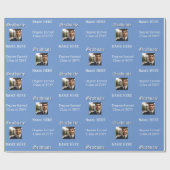 Modern Blue Foto, Name, Grad, Abschluss-Klasse Geschenkpapier (Flach)