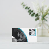 Modern Blue Fotograf Business Card Visitenkarte (Stehend Vorderseite)