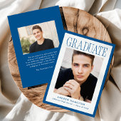 Modern Blue Frame 2 Photo Graduation Ankündigung