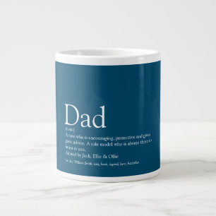 Modern Blue Fun Cool Dad Father Definition Jumbo-Tasse