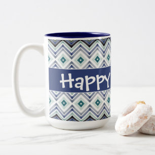 Modern Blue Gemustert Zweifarbige Tasse