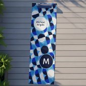 Modern Blue Geometric Bauhaus Monogram Custom Nam Yogamatte