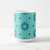 Modern Blue Geometric Burst Coffee Mug Kaffeetasse (Mittel)