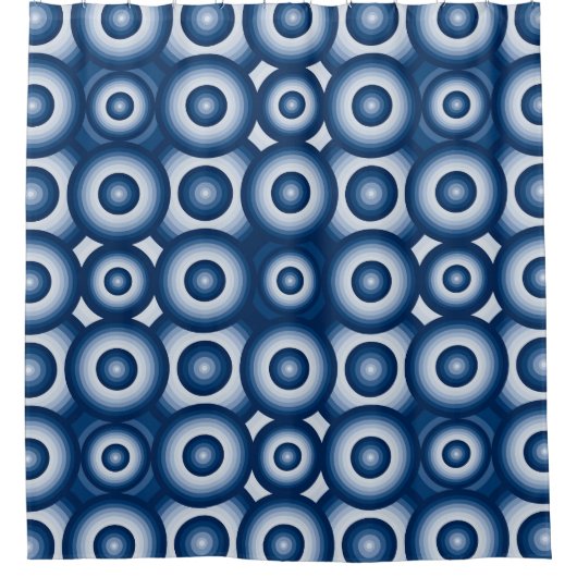 Modern Blue Geometric Muster Duschvorhang (Vorderseite)