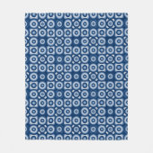 Modern Blue Geometric Muster Fleecedecke (Vorderseite)