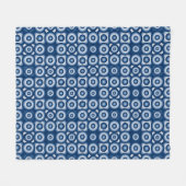Modern Blue Geometric Muster Fleecedecke (Vorderseite (Horizontal))