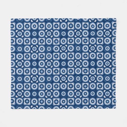 Modern Blue Geometric Muster Fleecedecke (Vorderseite (Horizontal))