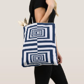 Modern Blue Geometric Muster Tasche (Von Nahem)