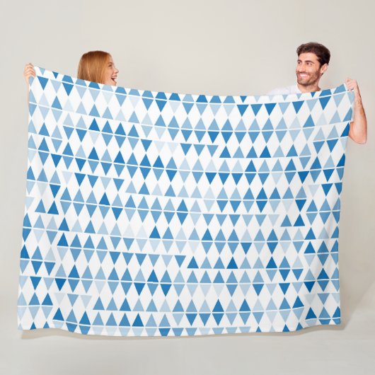Modern Blue Geometric Triangle Pattern Blanket Fleecedecke (Beispiel)