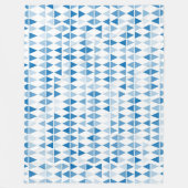 Modern Blue Geometric Triangle Pattern Blanket Fleecedecke (Vorderseite)