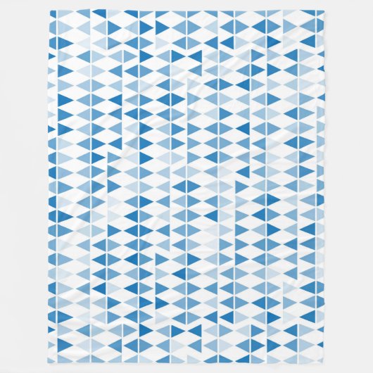 Modern Blue Geometric Triangle Pattern Blanket Fleecedecke (Vorderseite)