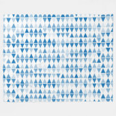 Modern Blue Geometric Triangle Pattern Blanket Fleecedecke (Vorderseite (Horizontal))