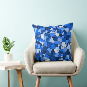 Modern Blue Geometrie Mosaik Muster Kissen
