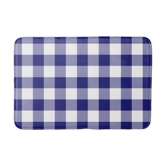 Modern Blue Gingham Badematte (Vorderseite)