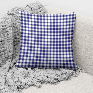 Modern Blue Gingham Pattern Kissen