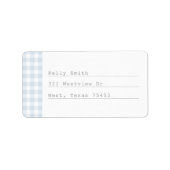 Modern Blue Gingham Schreibwriter Address Labels Adressaufkleber (Vorne)
