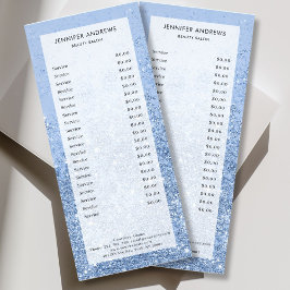 Modern Blue Glitzer Salon Preis List Rack Card Werbekarte